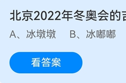 蚂蚁庄园北京2022年冬奥会的吉祥物