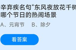 蚂蚁庄园辛弃疾名句东风夜放花千树